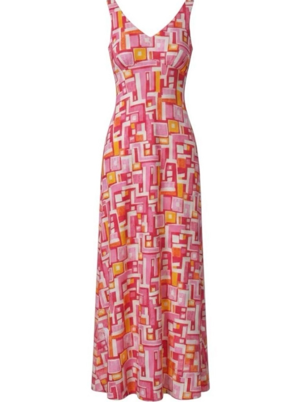 J. McLaughlin Villa geometric printed maxi dress size M